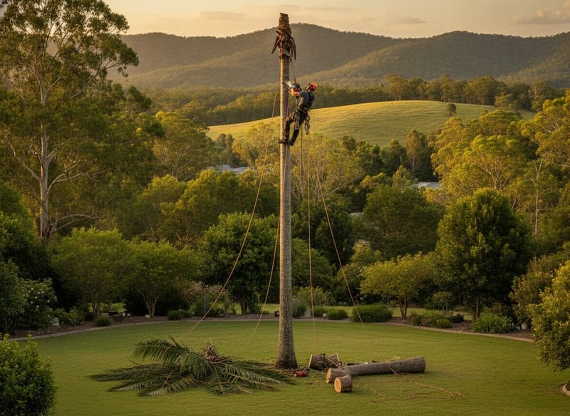 Palm Tree Removal performed by Sunshine Coast Arborist in the Sunshine Coast