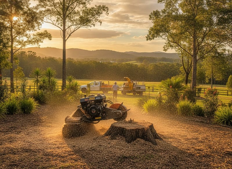 Stump Grinding performed by Sunshine Coast Arborist in the Sunshine Coast